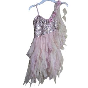 Pink Sequin Youth Ballet  Costume Dress